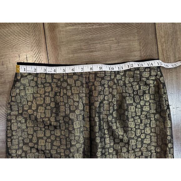 LOFT Skirt Womens Size 8 Petite Gold Metallic Straight Pencil Skirt Lined Zip Up - Picture 6 of 9